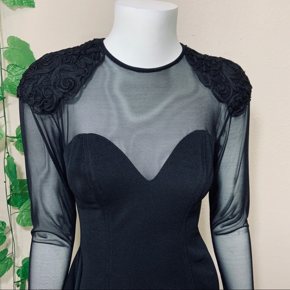 SOLD Betsy & Adam Vintage 90’s Sheer Dress - Picture 2 of 12